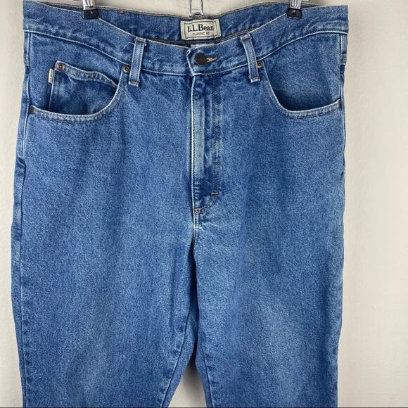 L.L. Bean Vintage Plaid Lined Classic Fit Denim Jeans Women’s Size 34 X 29 - Picture 6 of 13